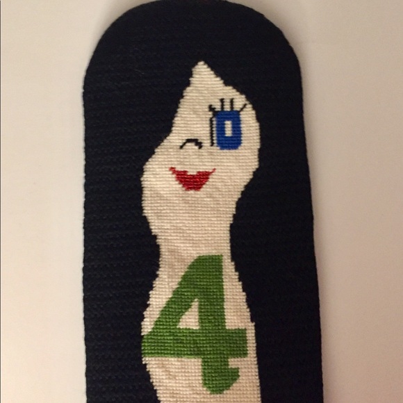 “GIRL-Y” NEEDLEPOINT GOLF CLUB COVER - Multisize - Picture 1 of 6